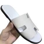 画像13: men's leather H  flat slippers sandals  フラット本革レザーHサンダル　スリッパフリップフロップ (13)