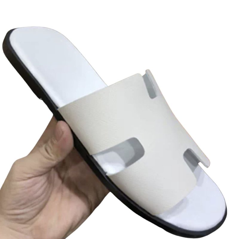 画像13: men's leather H  flat slippers sandals  フラット本革レザーHサンダル　スリッパフリップフロップ (13)