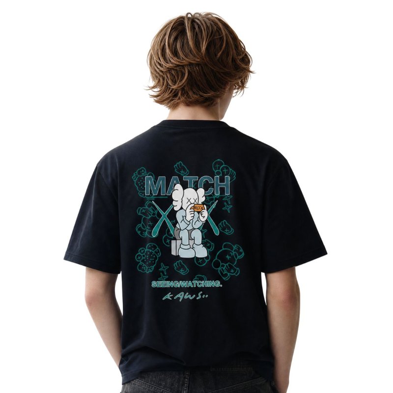 画像1: Unisex KAWS Match Print  T-shirt  男女兼用 ユニセックス カウズ Match プリント 半袖 Tシャツ (1)
