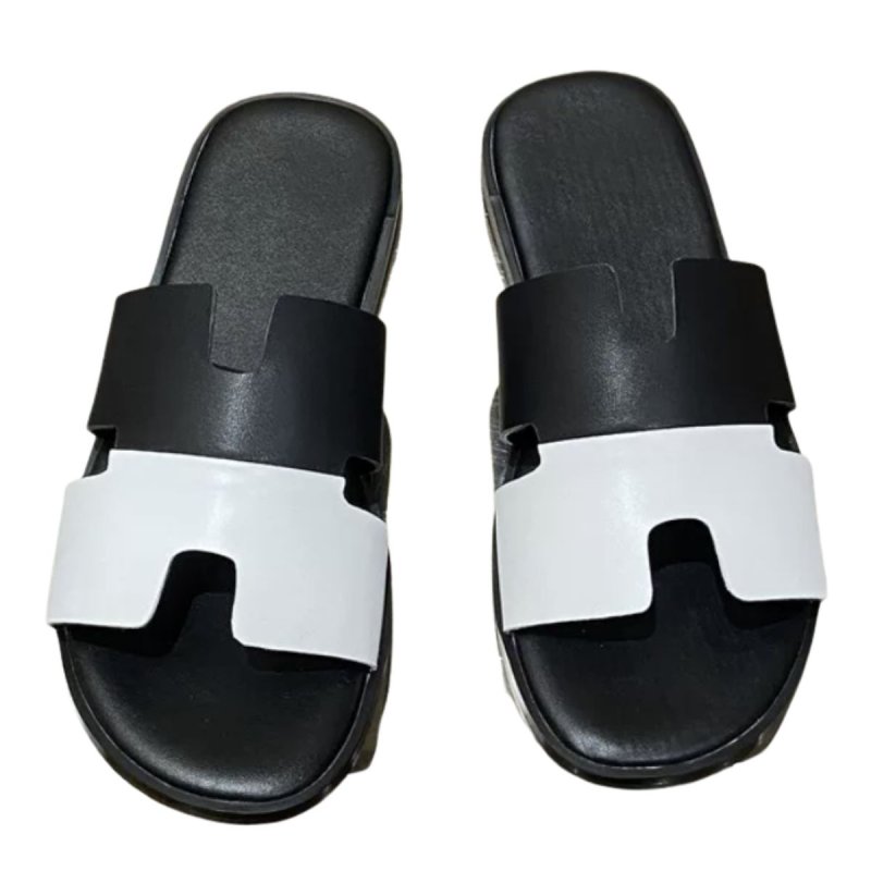 画像6: men's leather H  flat slippers sandals  フラット本革レザーHサンダル　スリッパフリップフロップ (6)