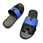 画像10: men's leather H  flat slippers sandals  フラット本革レザーHサンダル　スリッパフリップフロップ (10)