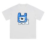 画像1: Dog x Shopping Bag Prints T-shirt  ユニセックス 男女兼用ドッグ×レジバックショッピングバッグプリントTシャツ (1)