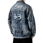 画像3: SALE セール Street graffiti washed denim jacket G Jacket 　ユニセックス 男女兼用ストリートグラフィック落書きウォッシュドGジャンジャケット (3)