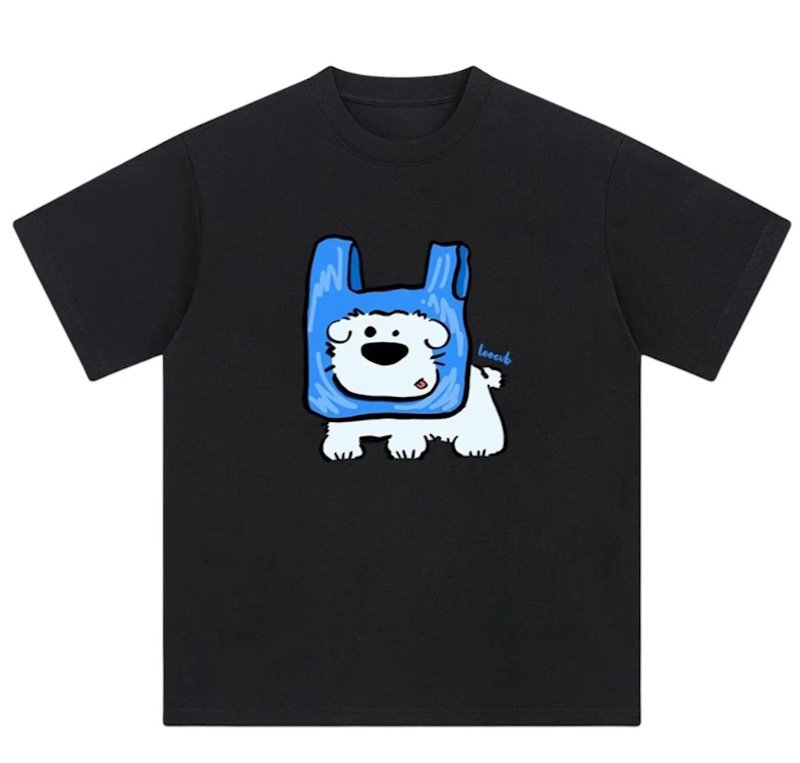 画像2: Dog x Shopping Bag Prints T-shirt  ユニセックス 男女兼用ドッグ×レジバックショッピングバッグプリントTシャツ (2)