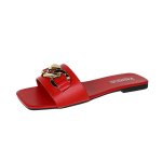 画像8: Metallic Chain Flat Leather Sandal Slippers shoes  メタリックチェーン付きフラットレザーサンダル スリッパ  シューズ　 (8)
