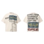 画像1: GLFS Waffle Slogan Print Short-Sleeve T-Shirt  ユニセックス 男女兼用アメリカンスローガンプリント半袖ワッフルTシャツ (1)