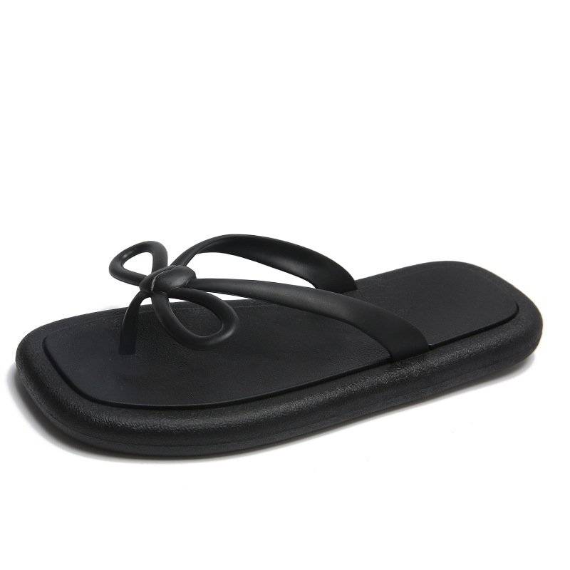 画像2: Ribbon Thong Flip-Flop Sandals Slippers ユニセックス男女兼用トングリボン付きフラットトングサンダルスリッパ (2)
