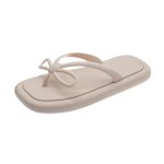 画像1: Ribbon Thong Flip-Flop Sandals Slippers ユニセックス男女兼用トングリボン付きフラットトングサンダルスリッパ (1)