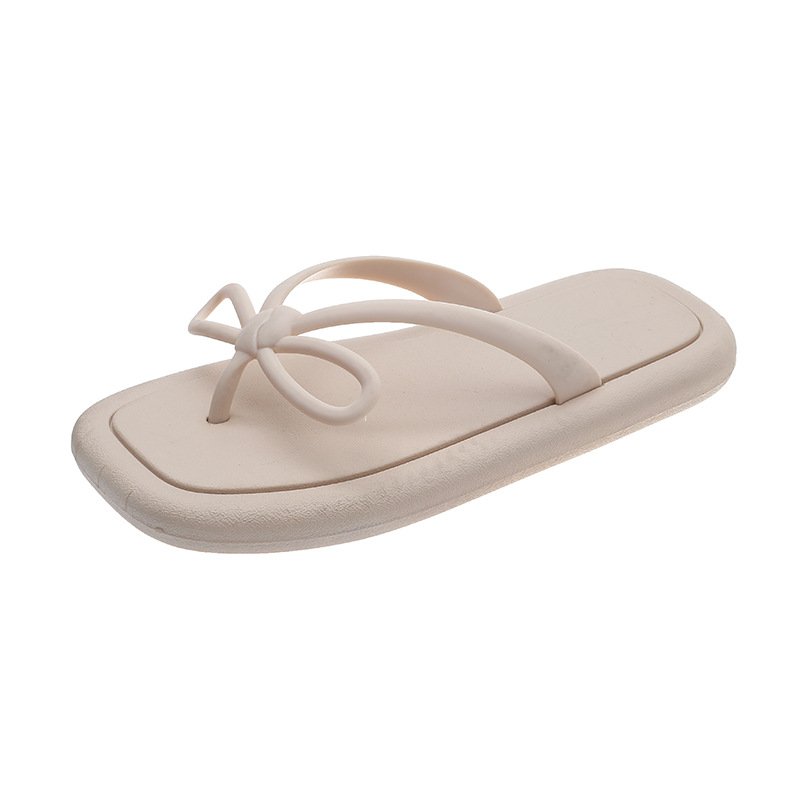 画像1: Ribbon Thong Flip-Flop Sandals Slippers ユニセックス男女兼用トングリボン付きフラットトングサンダルスリッパ (1)