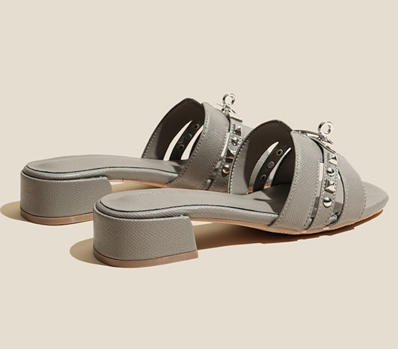 画像10: Cadena & Stud Leather Sandal Slippers shoes  カデナ&スタッズレザーサンダル スリッパ  シューズ　 (10)