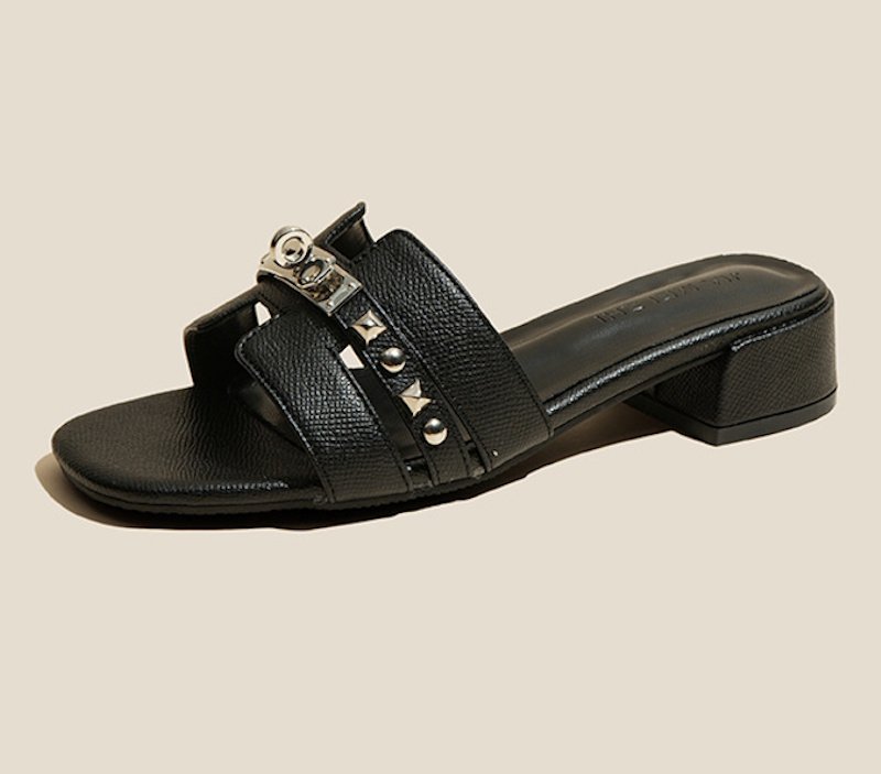 画像13: Cadena & Stud Leather Sandal Slippers shoes  カデナ&スタッズレザーサンダル スリッパ  シューズ　 (13)