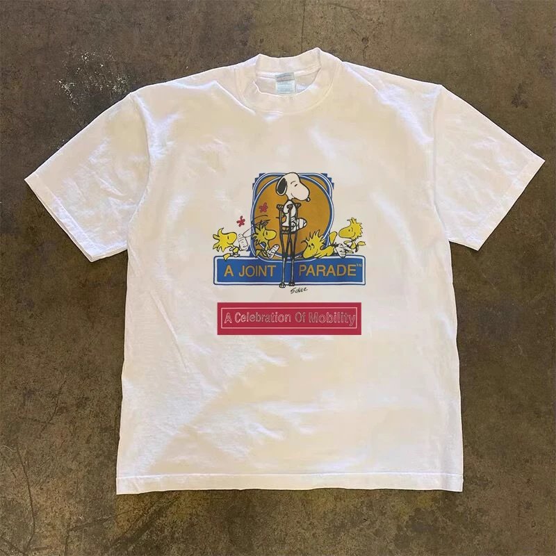 画像3: Joint Parade Bone Fracture Snoopy x Woodstock Joint Vintage Style print Short-Sleeve T-Shirt  ユニセックス 男女兼用 Joint Parade骨折スヌーピー×ウッドストックジョイントヴィンテージスタイルプリント半袖Tシャツ (3)