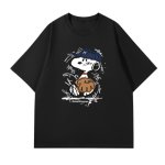 画像1: snoopy baseball print T-shirt  ユニセックス 男女兼用ベースボールスヌーピープリントTシャツ (1)