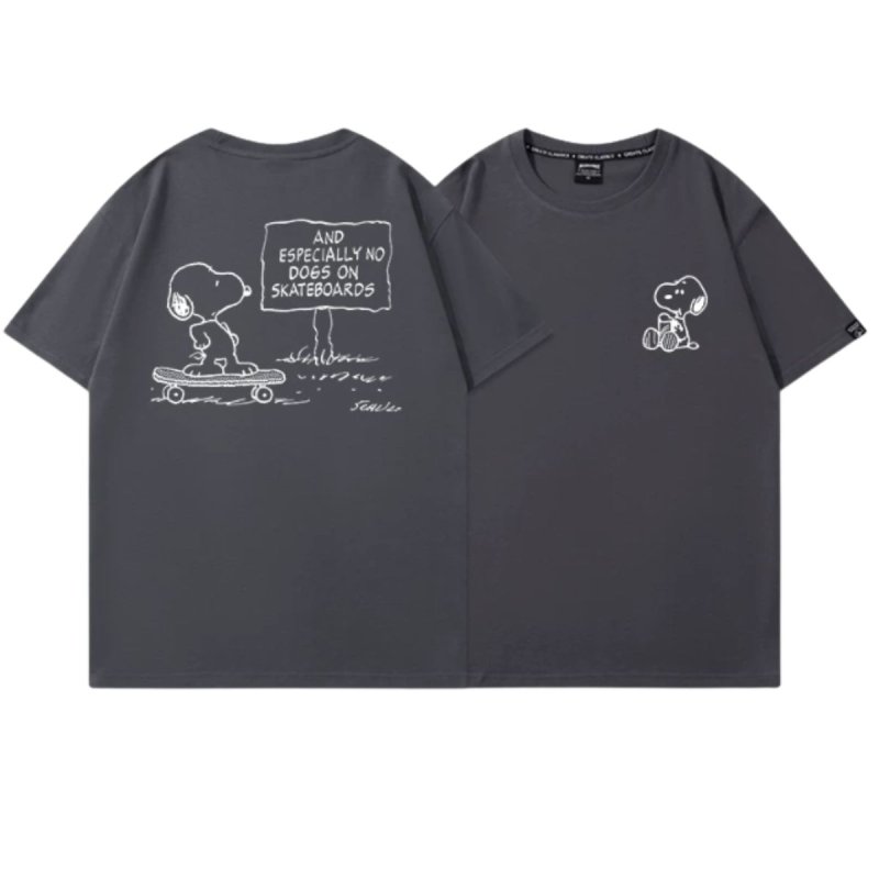 画像7: Snoopy on a skateboard print T-shirt  ユニセックス 男女兼用スケートボードスヌーピープリントTシャツ (7)