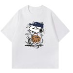 画像2: snoopy baseball print T-shirt  ユニセックス 男女兼用ベースボールスヌーピープリントTシャツ (2)