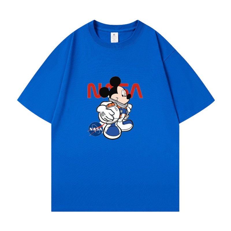画像3: SALE セール Unisex NASA × Mickey Mouse Astronaut Round Neck Design Tee T Shirt　男女兼用　ナサ×ミッキー　宇宙飛行士　ラウンドネック　Tシャツ (3)