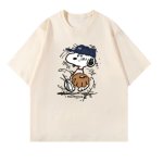 画像3: snoopy baseball print T-shirt  ユニセックス 男女兼用ベースボールスヌーピープリントTシャツ (3)