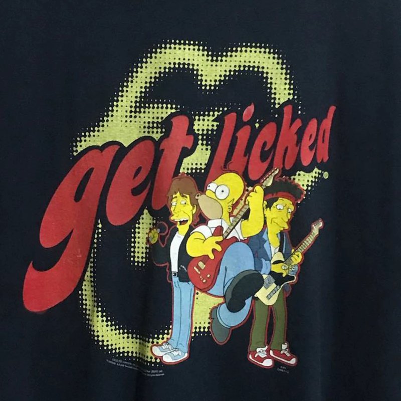 画像2: Get Licked City Boy Homer Simpson Rock Band Vintage Style print Short-Sleeve T-Shirt  ユニセックス 男女兼用ホーマーシンプソンロックバンドヴィンテージスタイルプリント半袖Tシャツ (2)