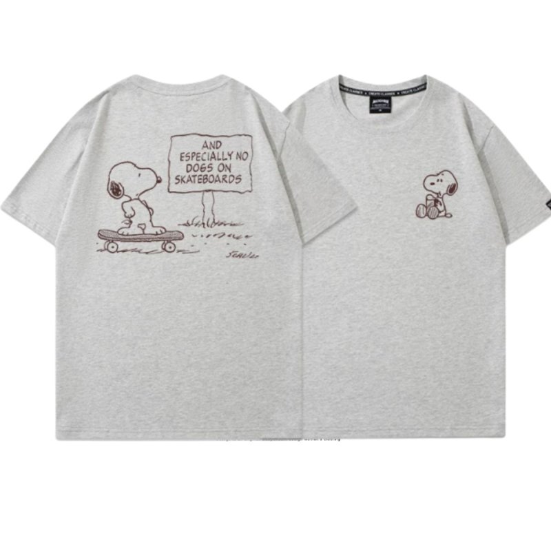 画像5: Snoopy on a skateboard print T-shirt  ユニセックス 男女兼用スケートボードスヌーピープリントTシャツ (5)