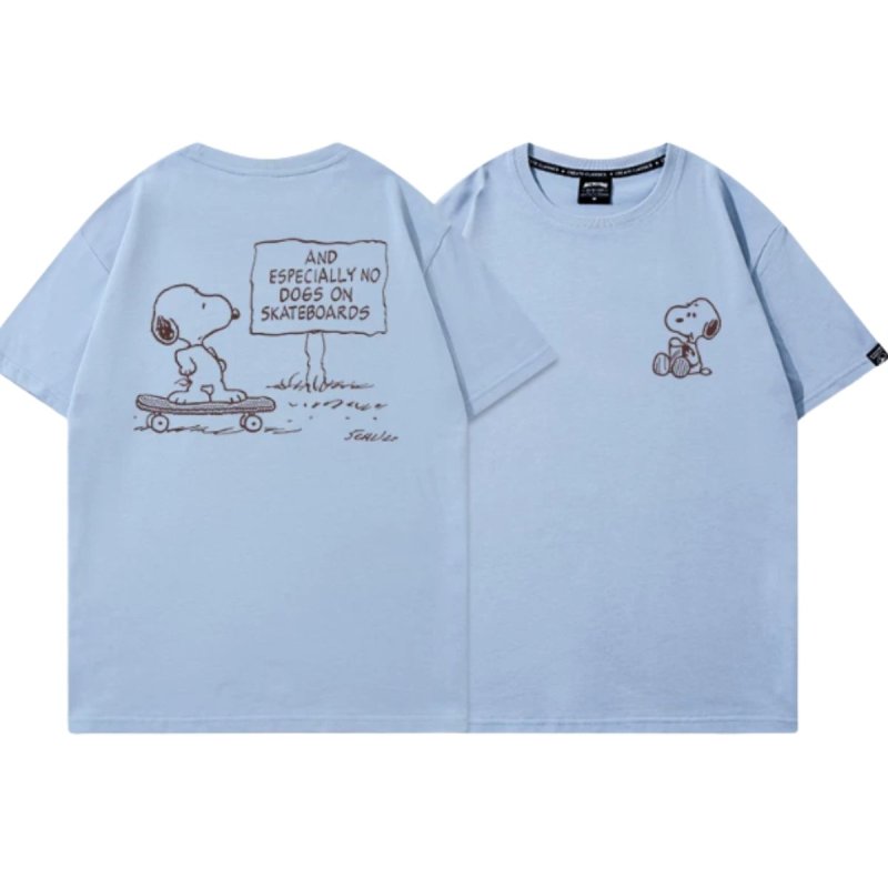 画像6: Snoopy on a skateboard print T-shirt  ユニセックス 男女兼用スケートボードスヌーピープリントTシャツ (6)