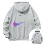 画像1: Unisex Double Swoosh Rainbow logo Sweat Hoodie ユニセックス 男女兼用  ダブルスウッシュ レインボーロゴ 長袖 トレーナー パーカー (1)