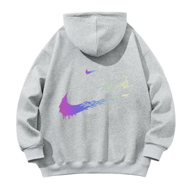 画像6: Unisex Double Swoosh Rainbow logo Sweat Hoodie ユニセックス 男女兼用  ダブルスウッシュ レインボーロゴ 長袖 トレーナー パーカー (6)