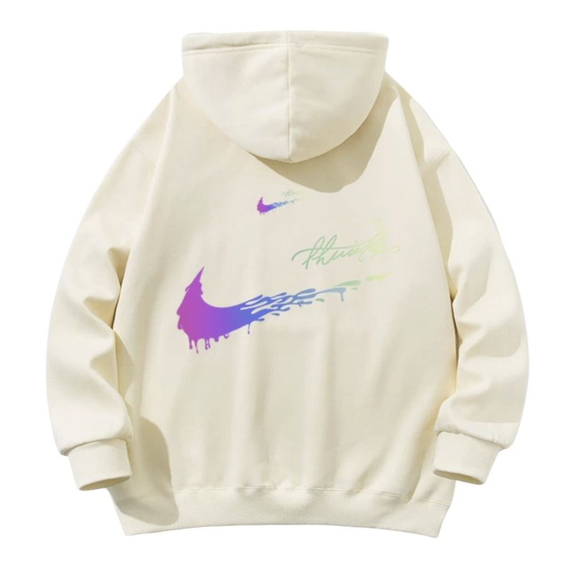 画像4: Unisex Double Swoosh Rainbow logo Sweat Hoodie ユニセックス 男女兼用  ダブルスウッシュ レインボーロゴ 長袖 トレーナー パーカー (4)