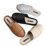 画像5: Leather quilted flat sandal slippers shoes  レザーキルティングフラットサンダル スリッパ  シューズ　 (5)