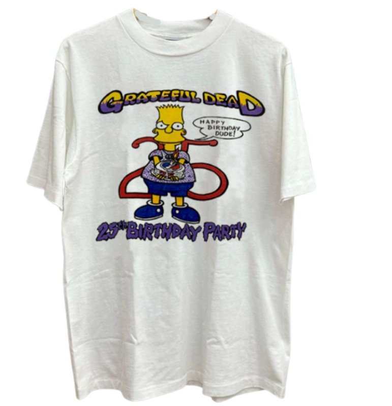 画像1: Bart Simpson x Grateful Dead Vintage Style print Short-Sleeve T-Shirt  ユニセックス 男女兼用バートシンプソン×グレイトフルデッドヴィンテージスタイルプリント半袖Tシャツ (1)