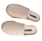 画像1: Leather quilted flat sandal slippers shoes  レザーキルティングフラットサンダル スリッパ  シューズ　 (1)