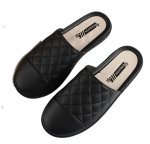 画像4: Leather quilted flat sandal slippers shoes  レザーキルティングフラットサンダル スリッパ  シューズ　 (4)