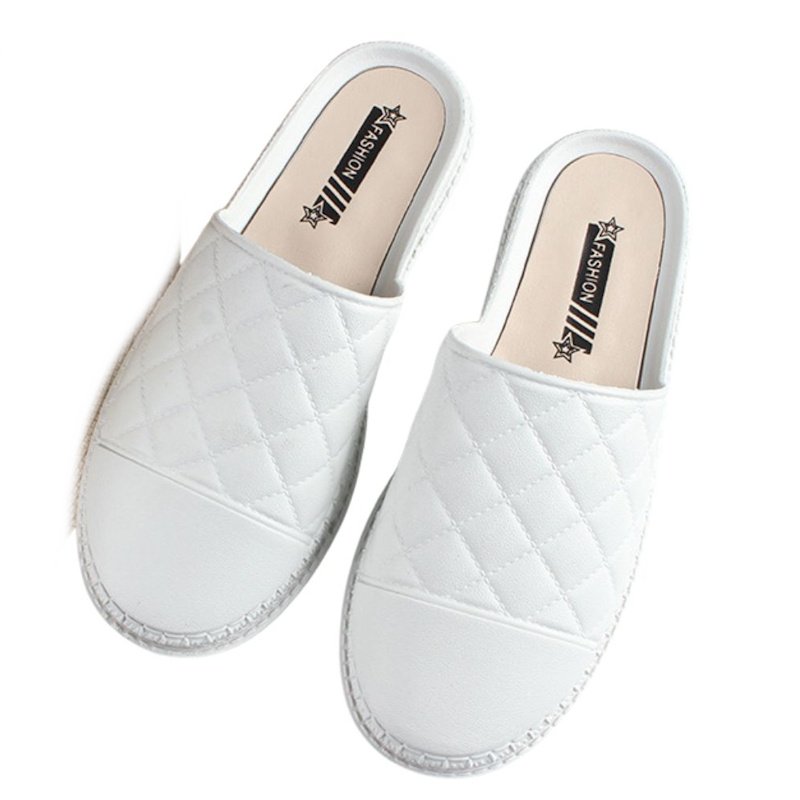 画像2: Leather quilted flat sandal slippers shoes  レザーキルティングフラットサンダル スリッパ  シューズ　 (2)