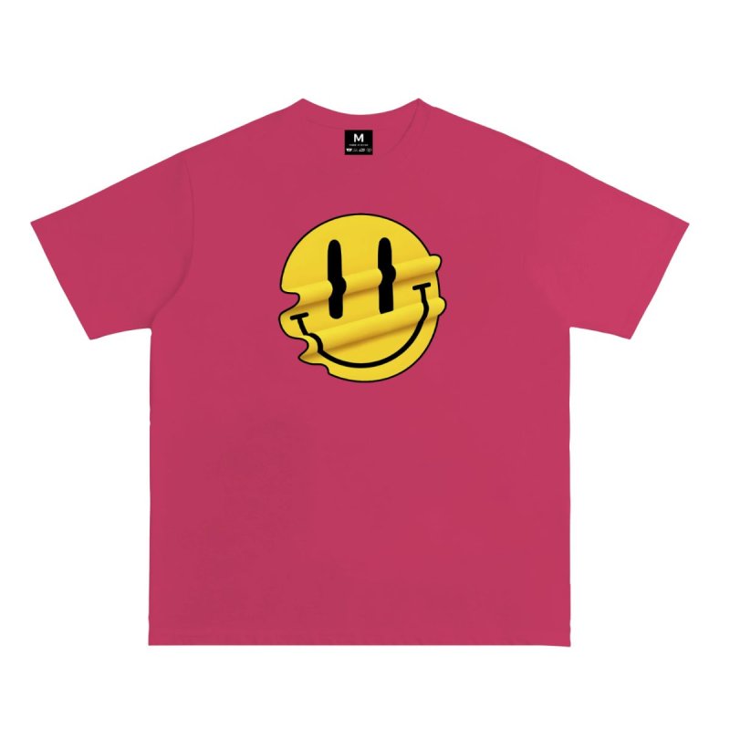 画像4: Distorted melt SMILE T-shirt ユニセックス 男女兼用 ドロドロ スマイル プリント 半袖 Tシャツ (4)