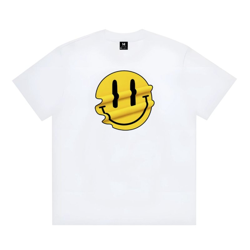 画像2: Distorted melt SMILE T-shirt ユニセックス 男女兼用 ドロドロ スマイル プリント 半袖 Tシャツ (2)