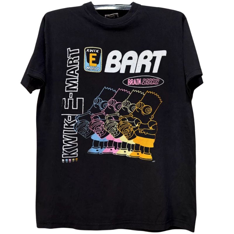画像1: Kwik-E-Mart x Bart Simpson Print Vintage Style print Short-Sleeve T-Shirt  ユニセックス 男女兼用クイック・E・マート×バートシンプソンヴィンテージスタイルプリント半袖Tシャツ (1)