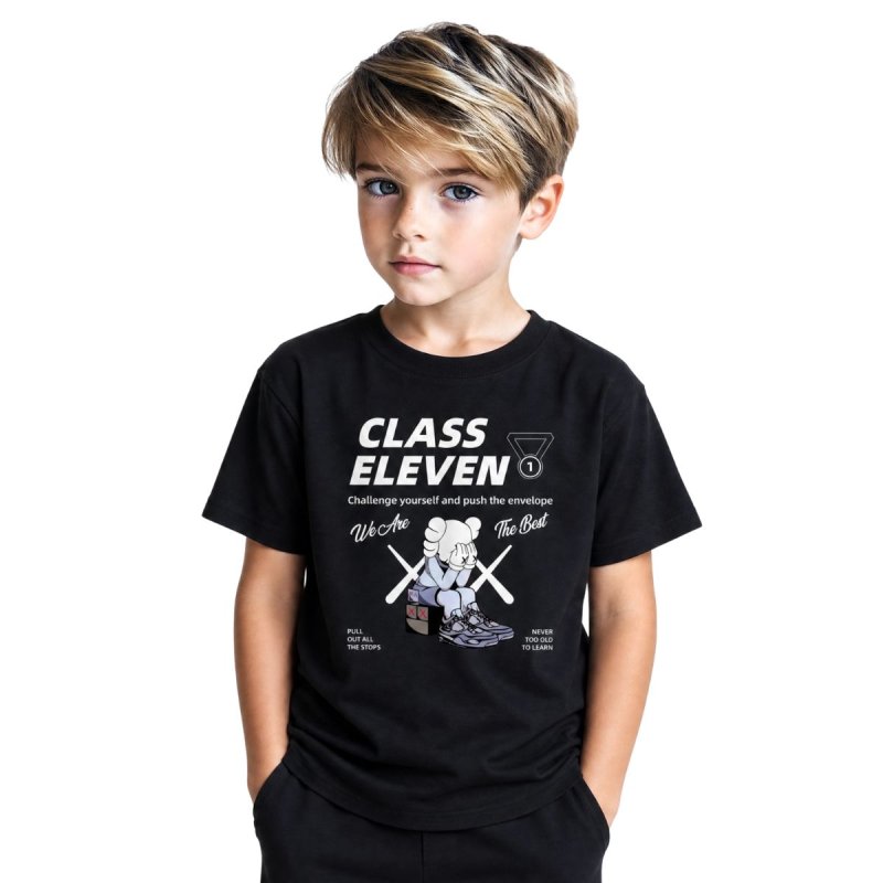 画像1: Kids Unisex Kaws CLASS ELEVEN Print T-shirt From kids to adults ユニセックス 男女キッズ兼用 ファミリー用 カウズ 半袖Tシャツ 子供服 (1)