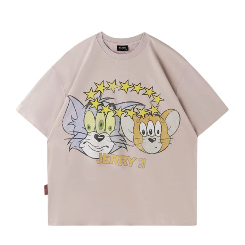 画像2: Unisex Surprised Face Tom and Jerry Vintage Style print t-shirt　 男女兼用 ユニセックスサプライズトムとジェリーヴィンテージスタイルプリントTシャツ (2)
