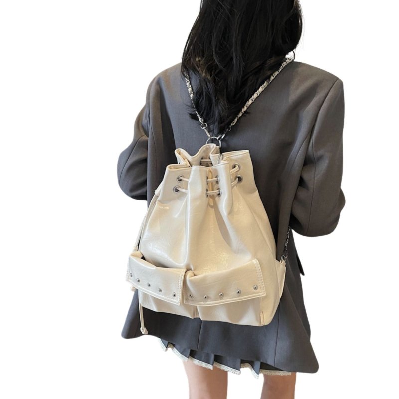 画像7: chain studs 3way bag　 チェーンスタッズ付きレザー3WAYトートショルダーパックバッグ (7)