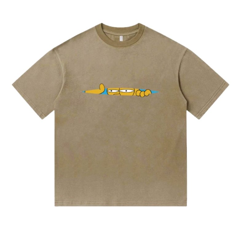 画像3: Peeping Bart Simpson Short-Sleeve  T-Shirt ユニセックス 男女兼用ピーピングバートシンプソンプリント半袖Tシャツ (3)