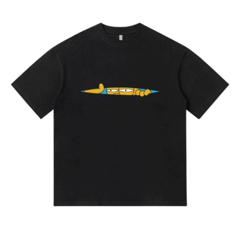 画像5: Peeping Bart Simpson Short-Sleeve  T-Shirt ユニセックス 男女兼用ピーピングバートシンプソンプリント半袖Tシャツ (5)