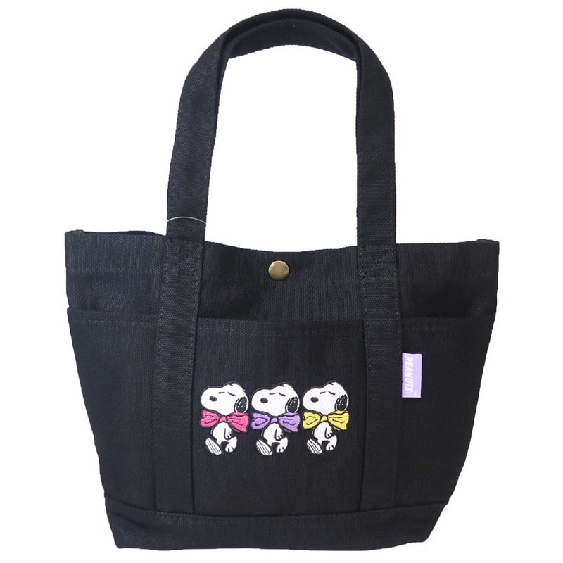 画像3:  Unisex Snoopy embroidered canvas  Tote Shoulder Bag Shopping Eco Bag　ユニセックス男女兼用スヌーピー刺繍キャンバストートショルダーバッグ通勤通学ショッピング (3)