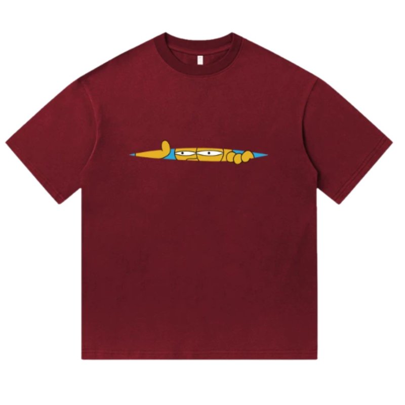 画像6: Peeping Bart Simpson Short-Sleeve  T-Shirt ユニセックス 男女兼用ピーピングバートシンプソンプリント半袖Tシャツ (6)