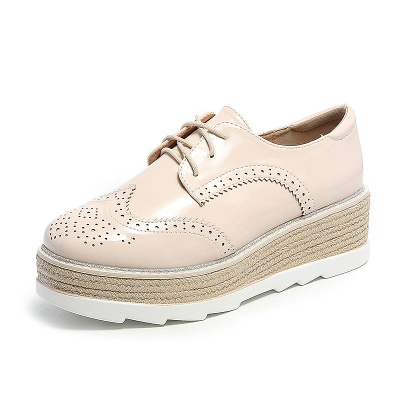 画像3: Women's Patent Real leather Espadrilles lace-up leather loafers sneakers 本革 パテント エナメルレザー 厚底 エスパドリーユ レースアップレザーローファー スニーカー (3)