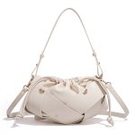 画像4:  Leather Mesh & Studded Drawstring Shoulder Crossbody Bag　レザーメッシュ＆スタッズ巾着ショルダークロスボディーバッグ (4)