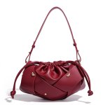 画像5:  Leather Mesh & Studded Drawstring Shoulder Crossbody Bag　レザーメッシュ＆スタッズ巾着ショルダークロスボディーバッグ (5)
