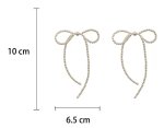 画像9: Pearl ribbon stud earrings, long tassel earrings　パールリボンスタッドピアスロングタッセルピアス イアリング (9)