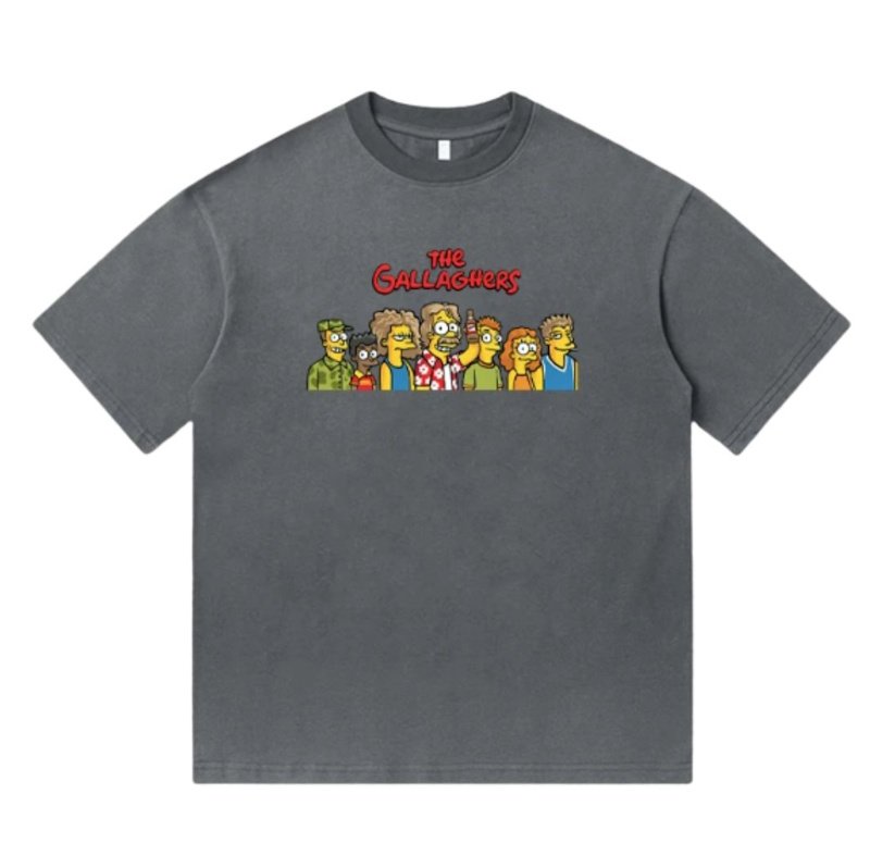 画像1: The Simpsons x Gallaghers Short-Sleeve  T-Shirt ユニセックス 男女兼用ギャラガー×シンプソンズプリント半袖Tシャツ (1)