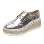 画像5: Women's Patent Real leather Espadrilles lace-up leather loafers sneakers 本革 パテント エナメルレザー 厚底 エスパドリーユ レースアップレザーローファー スニーカー (5)