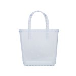 画像3: STUDDED JELLY TOTE BAG Y2K シリコン ジェリー バッグ ゼリー 透明 ビーチ トート ハンドバッグ (3)