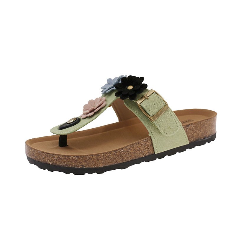 画像2: Floral motif thong sandals  花フラワー 付モチーフトング サンダル  (2)